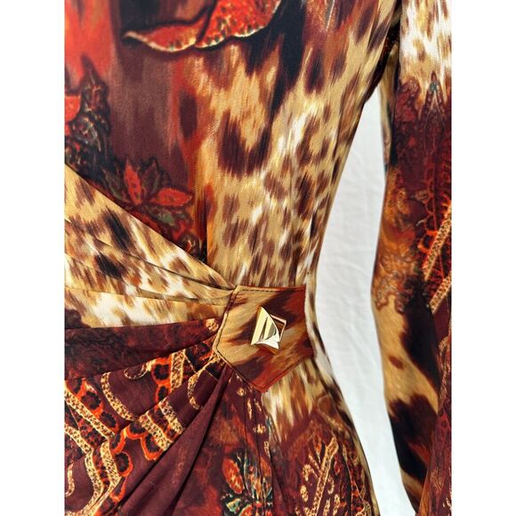 Vintage Cache Knee Length Animal Print Knee Length Dress Size Large - Picture 5 of 8